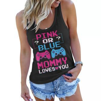 Pink Or Blue Gender Reveal Video Game Dad Gamer Mommy Baby Women Flowy Tank | Mazezy