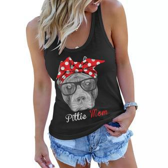 Pittie Mom Shirt For Pitbull Dog Lovers-Mothers Day Gift Women Flowy Tank | Mazezy