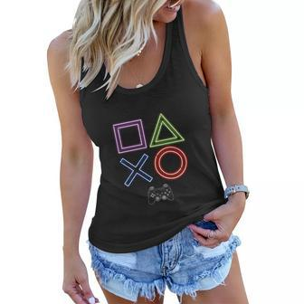 Playstation Boys Gamepad Controller Buttons Graphic Icons Women Flowy Tank - Thegiftio UK
