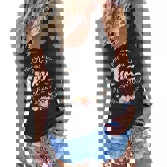 Promoted To Oma Est 2020 First Time Grandma Floral Women Flowy Tank - Seseable