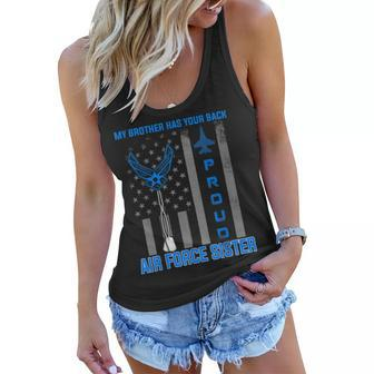 Proud Air Force Sister T My Brother Has Your Backusaf Women Flowy Tank | Mazezy