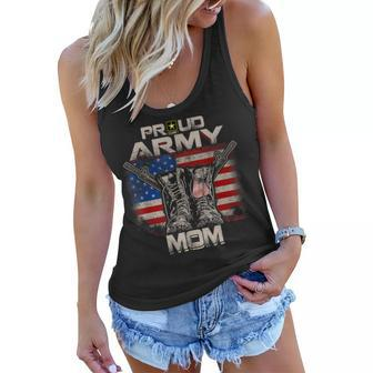 Proud Army Mom America Flag Us Military Pride Women Flowy Tank | Mazezy