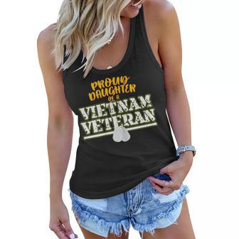 Proud Daughter Of A Vietnam Veteran | Soldier Father Gift For Womens Women Flowy Tank | Mazezy