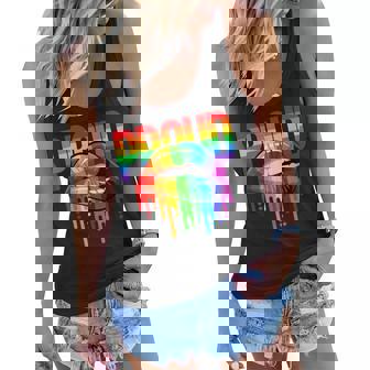 Proud Lip Lgbtq Rainbow Lip Gay Pride Women Flowy Tank | Mazezy