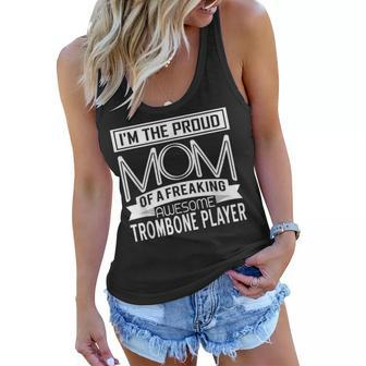 Proud Mom Awesome Trombone Player Marching Band Women Flowy Tank | Mazezy