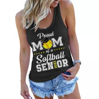 Proud Mom Of A Softball Senior 2023 Funny Class Of 2023 Women Flowy Tank | Mazezy