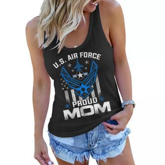 Proud Mom Us Air Force Stars Air Force Family Gift Women Flowy Tank | Mazezy