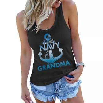 Proud Navy Grandma Gift Lover Veterans Day Women Flowy Tank - Seseable