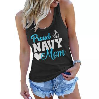 Proud Navy Mom Military Family Navy Mom Gifts Women Gift For Womens Women Flowy Tank | Mazezy
