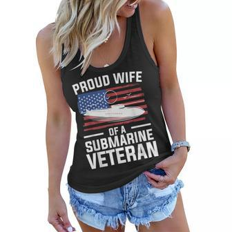 Proud Wife Of A Submarine Veteran Veterans Day V3 Women Flowy Tank - Seseable