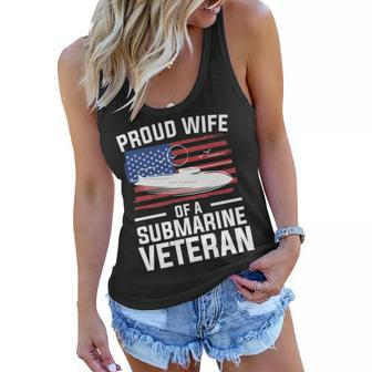 Proud Wife Of A Submarine Veteran Veterans Day V5 Women Flowy Tank - Seseable