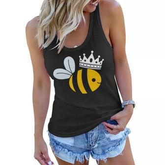 Queen B Queen Bee Bumble Bee With Crown Women Flowy Tank | Mazezy