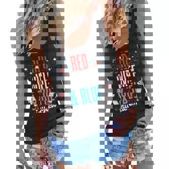 Red White And Blue Nicu Crew 4Th Of July Neonatal Nurse Women Flowy Tank | Mazezy