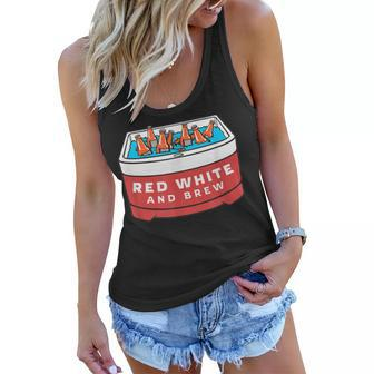 Red White Brew Funny July 4Th Summer Cookout Beer Bbq Women Flowy Tank | Mazezy