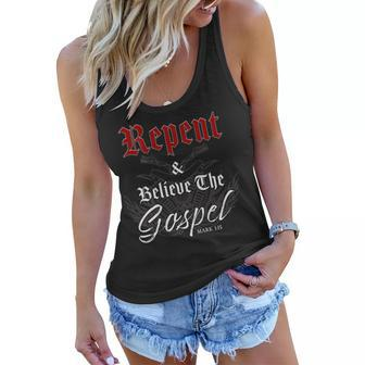 Repent & Believe – Motorcycle Christian Faith Gospel Biker Women Flowy Tank