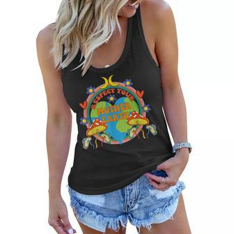 Respect Your Mother Earth Save The Plant Aesthetic Mushroom Women Flowy Tank | Mazezy