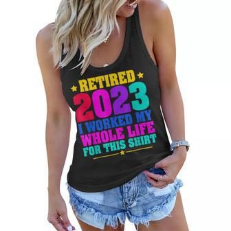 Retired 2023 Funny Vintage Retirement Humor Men Women Women Flowy Tank | Mazezy