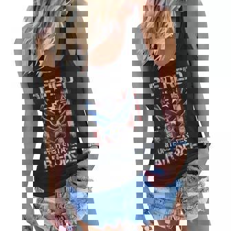 Retired Us Air Force Veteran Usaf Veteran Flag Vintage Women Flowy Tank | Mazezy