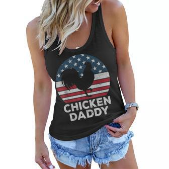 Retro Chicken Daddy Farmer American Flag Fathers Day Mens Women Flowy Tank - Thegiftio UK