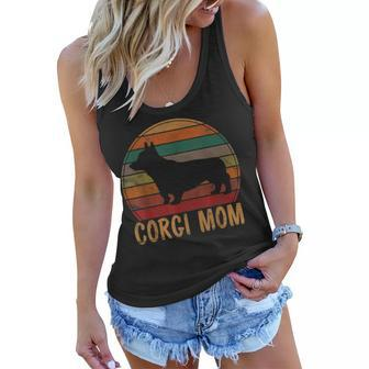 Retro Corgi Mom Gift Dog Mother Pet Welsh Corgi Mama Women Flowy Tank - Thegiftio UK