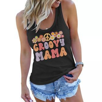 Retro Groovy Mama And Vintage Family 1St Birthday Party Women Flowy Tank - Seseable