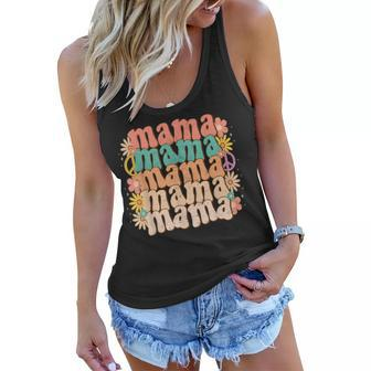 Retro Groovy Mama Matching Family Mothers Day Party Women Flowy Tank - Seseable