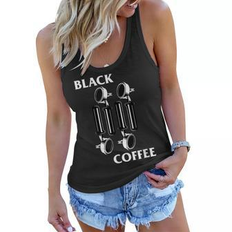 Retro Punk Rock Flag Espresso Black Coffee Lover Women Flowy Tank - Seseable