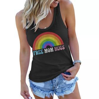 Retro Rainbow Free Mom Hugs Lgbt Pride Month Mothers Day Women Flowy Tank - Thegiftio UK