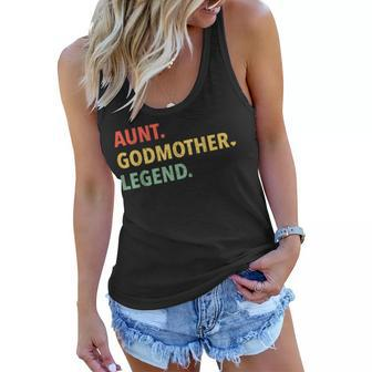 Retro Vintage Aunt Godmother Legend Funny Auntie Mothers Day Women Flowy Tank - Thegiftio