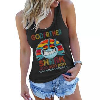Retro Vintage Godfather Shark T Funny Gifts Family Women Flowy Tank - Seseable