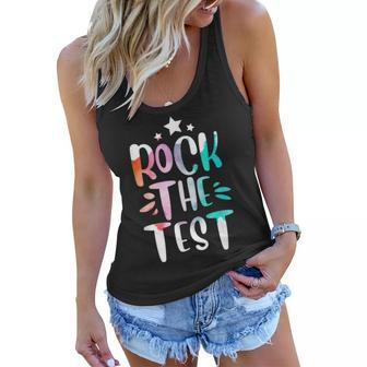 Rock The Test Testing Day Motivational Teacher Student Women Flowy Tank | Mazezy