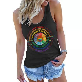 Science Is Real Black Lives Matter Lgbt Gay Pride Rainbow Women Flowy Tank | Mazezy