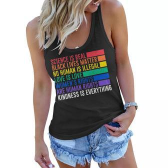 Science Is Real Black Lives Matter Women Rights Kind Gift Women Flowy Tank - Seseable