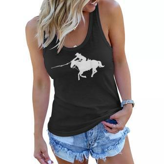 Silhouette Roping Rodeo Calf Roper Horse Rider Cowboy Lovers Women Flowy Tank | Mazezy