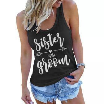 Sister Of The Groom Wedding Party Gift Women Flowy Tank | Mazezy