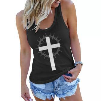 Small Cross Subtle Christian Minimalist Religious Faith Women Flowy Tank | Mazezy