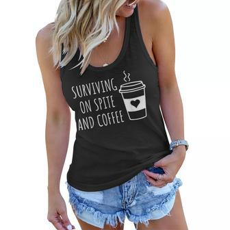 Surviving On Spite And Coffee Surviving Purely Out Of Spite Women Flowy Tank | Mazezy