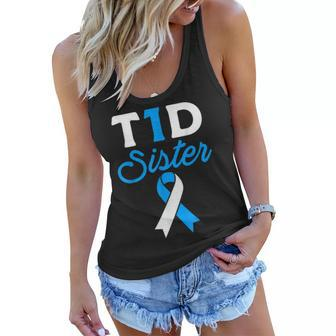 T1d Sister Type 1 Diabetes Diabetic Awareness Women Flowy Tank | Mazezy