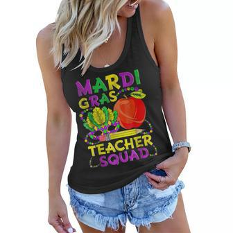 Teacher Mardi Gras 2023 Teacher Squad Family Matching Funny Women Flowy Tank - Seseable