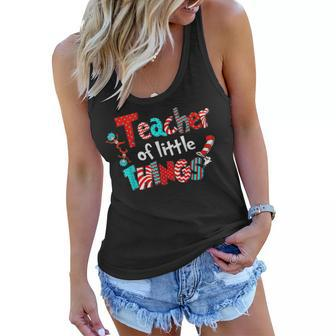 Teacher Of Little Things Gift For Teacher Cat In Hat Women Flowy Tank | Mazezy