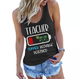 Teacher Summer Recharge Required Summer Vacation Teacher Women Flowy Tank - Thegiftio UK