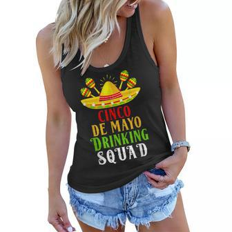 Tequila Squad Funny Drinking Cinco De Mayo Women Flowy Tank | Mazezy
