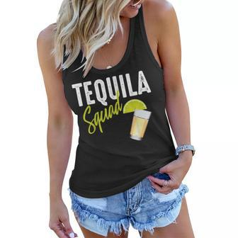 Tequila Squad | Cute Margarita Fan Funny Cinco De Mayo Gift Women Flowy Tank | Mazezy