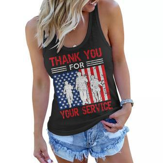 Thank You For Your Services Patriotic Veterans Day Men Women Women Flowy Tank - Seseable