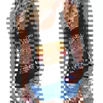 That Is What I Do I Drink Bourbon I Hate People Retro Women Flowy Tank - Thegiftio