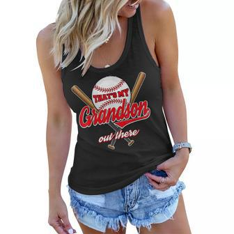 Thats My Grandson Out There Proud Grandma Baseball Granny Women Flowy Tank | Mazezy