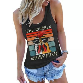 The Chicken Whisperer Funny Chickens Glasses Rooster Lover Women Flowy Tank | Mazezy