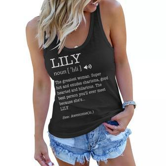 The Name Is Lily Funny Gift Adult Definition Womens Women Flowy Tank - Seseable