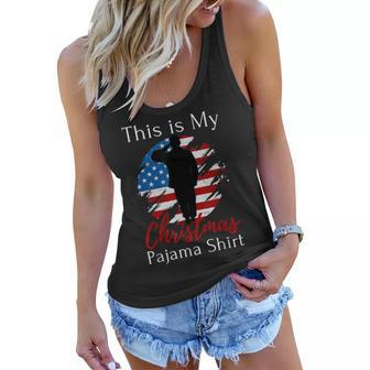 This Is My Christmas Pajama American Veteran Soldier Usa Women Flowy Tank - Seseable