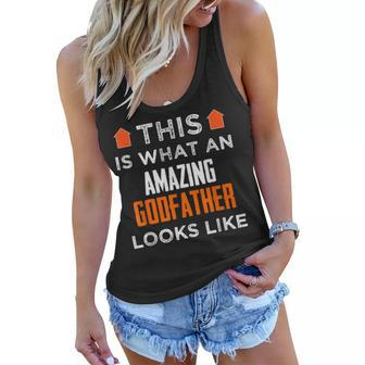 This Is What An Amazing Godfather Looks Like T Gift Women Flowy Tank | Mazezy